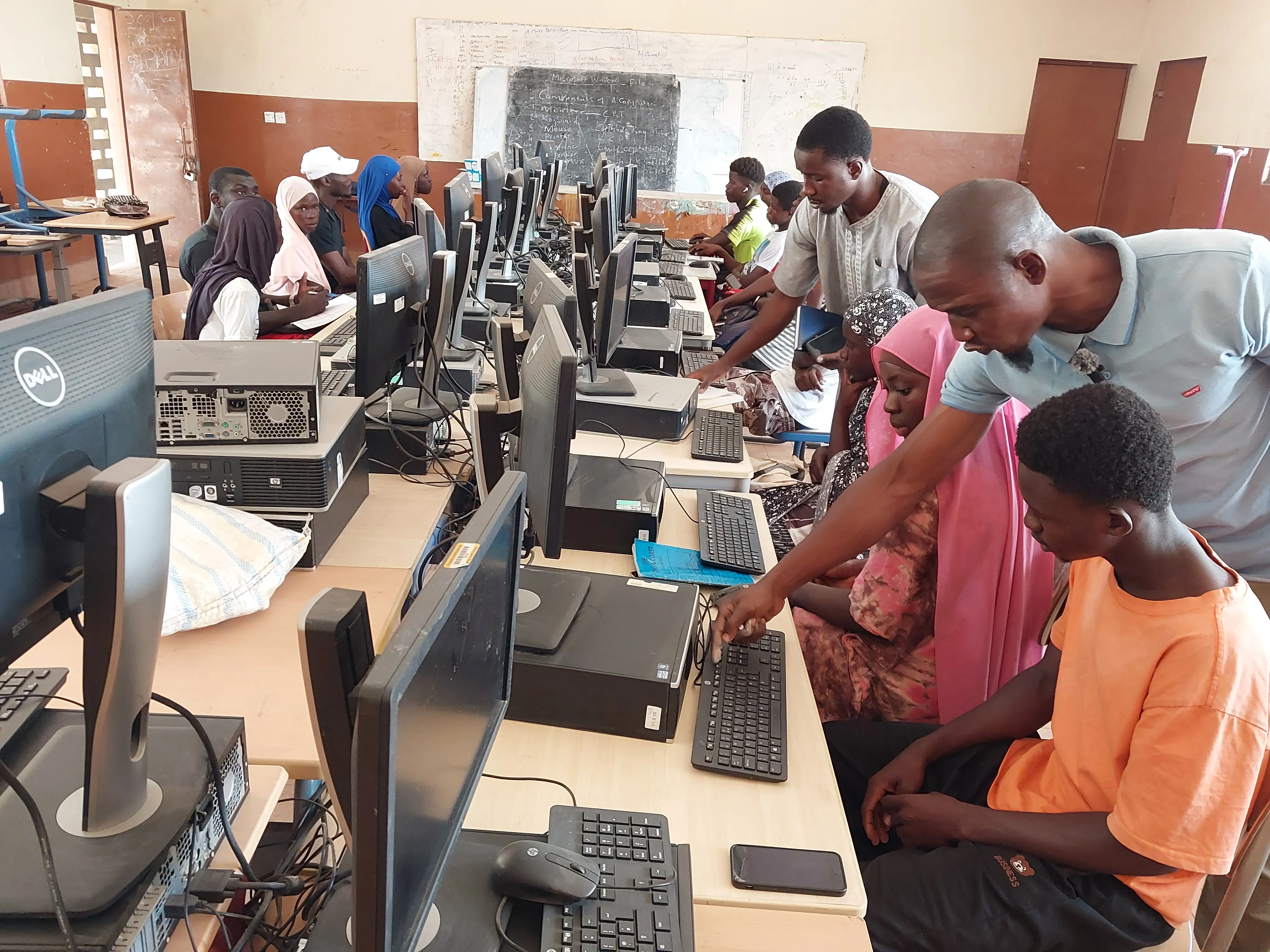 Students in an IT training session at the digital hub