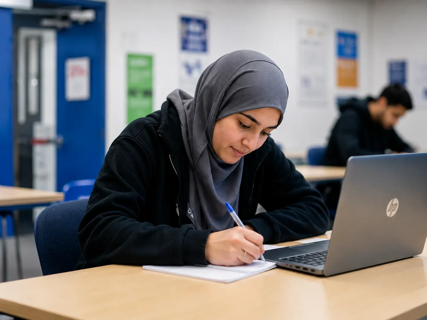 Learner studying with laptop at TechForAll Foundation